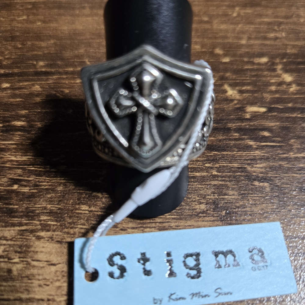 Stigma Beauty Shield Ring with Cross‎ Design Size 10 New With Tag